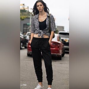 Free People FP Movement Sunny Skinny Jogger Black Sweatpants Drawstring Sz S